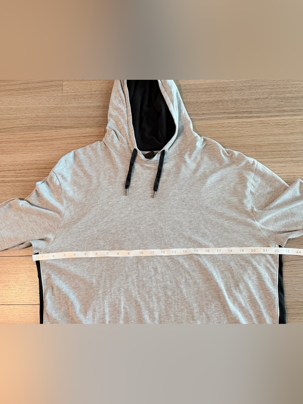 HUGO BOSS Men's Large Gray Black Stretch Cotton Lightweight Logo Hoodie - Picture 4 of 11